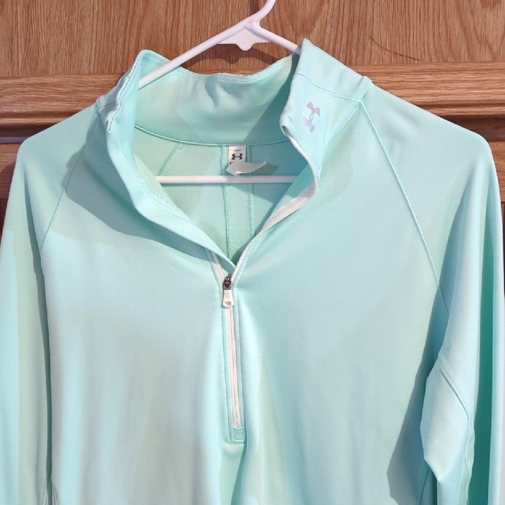Under Armour Mint Green Quarter-Zip Pullover Sz XL